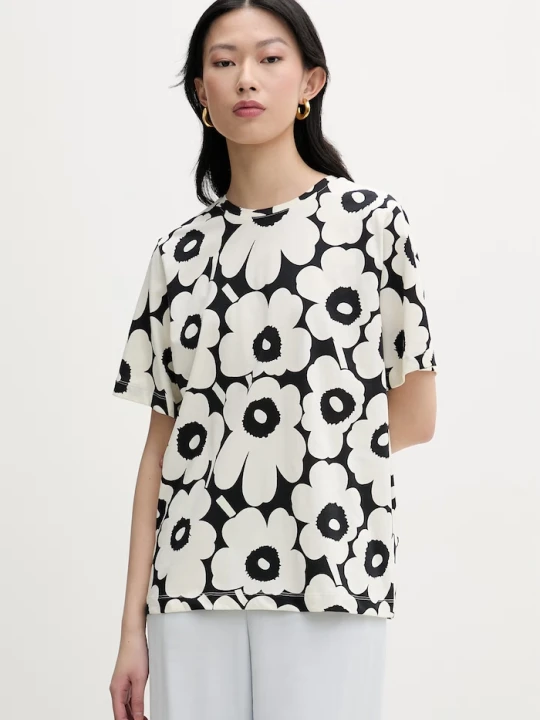 Zdjęcie produktu Marimekko T-shirt damski bawełniany beżowy