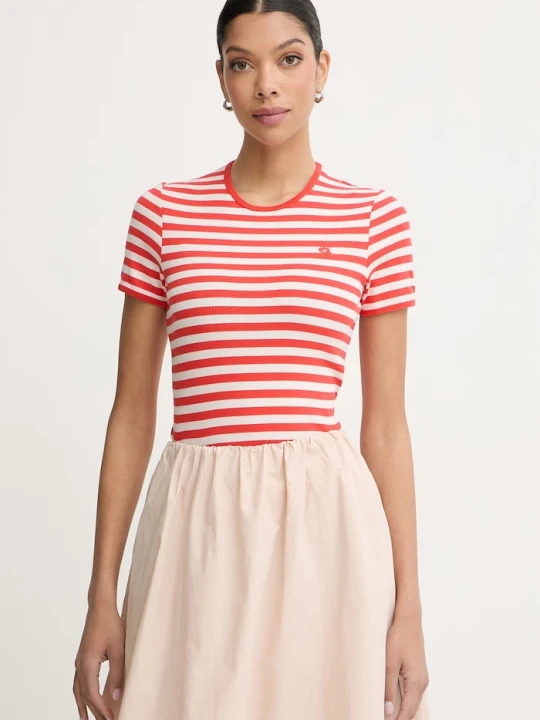 Zdjęcie produktu Marimekko T-shirt damski bawełniany z elastanem czerwony
