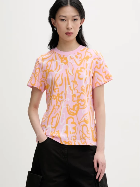 Zdjęcie produktu Marimekko T-shirt damski z bawełną różowy