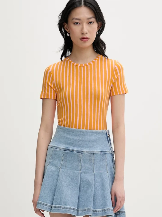 Zdjęcie produktu Marimekko T-shirt damski z lyocellem pomarańczowy