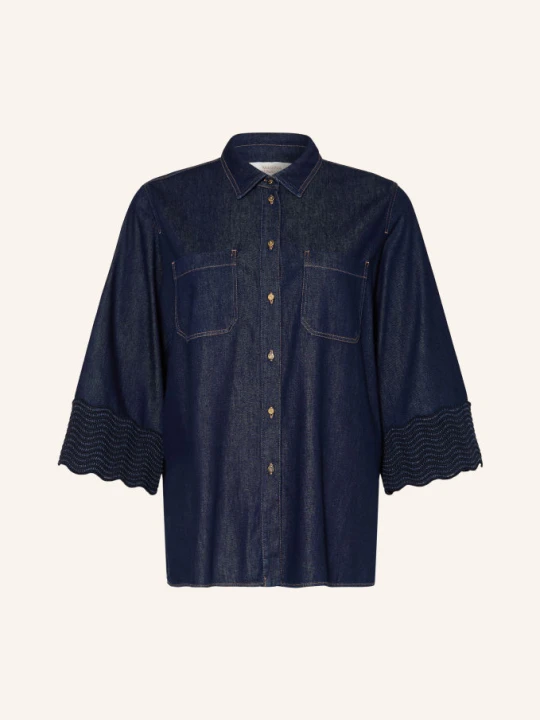 Zdjęcie produktu Marina Rinaldi Bluzka Jeansowa Oversize Mrsabissi Z Rękawami 3 / 4 blau GRANATOWY