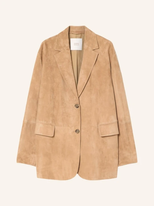 Zdjęcie produktu Marina Rinaldi Skórzana Marynarka Solivi beige JASNOBRĄZOWY