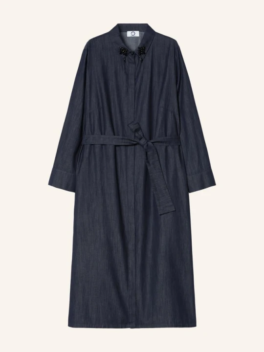 Zdjęcie produktu Marina Rinaldi Sukienka Koszulowa Riga W Stylu Jeansowym Z Ozdobnymi Perełkami blau GRANATOWY