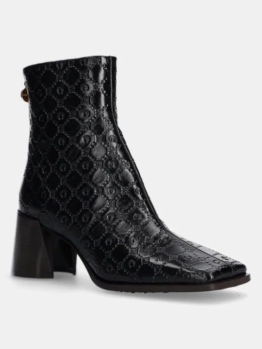 Zdjęcie produktu Marine Serre botki skórzane Moonogram Embossed Leather Ms Block