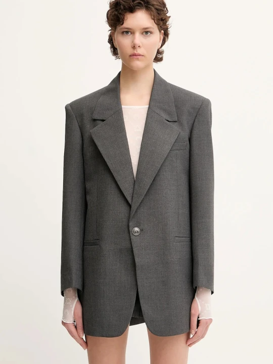Zdjęcie produktu Marine Serre marynarka z domieszką wełny Regenerated Tailoring Boxy