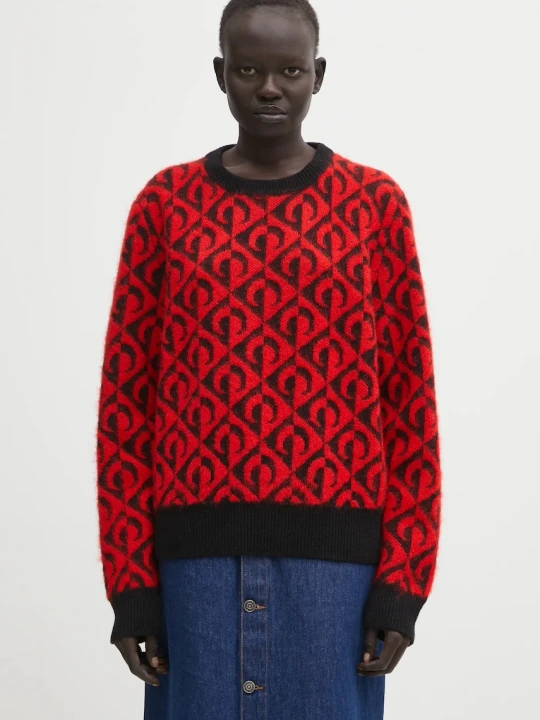 Zdjęcie produktu Marine Serre sweter z dodatkiem wełny Moon Lozenge Knit Crewneck