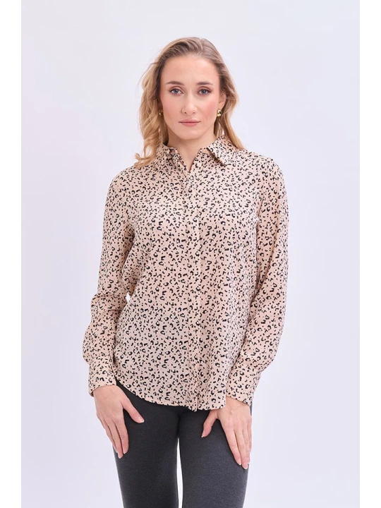 Zdjęcie produktu Marks & Spencer Koszula w kolorze jasnobrązowo-czarnym rozmiar: 44