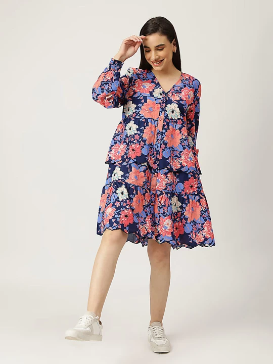 Zdjęcie produktu Marks & Spencer Sukienka w kolorze granatowo-koralowym rozmiar: 34