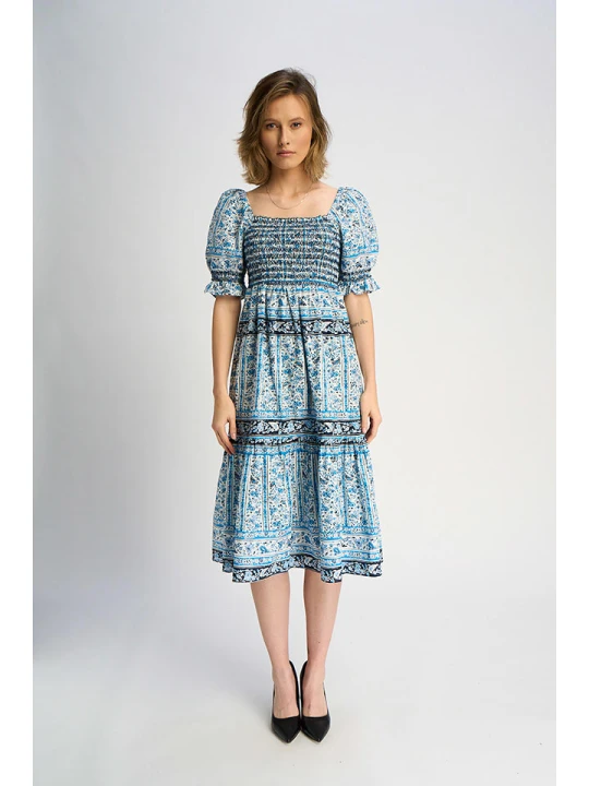 Zdjęcie produktu Marks & Spencer Sukienka w kolorze niebiesko-białym rozmiar: 36