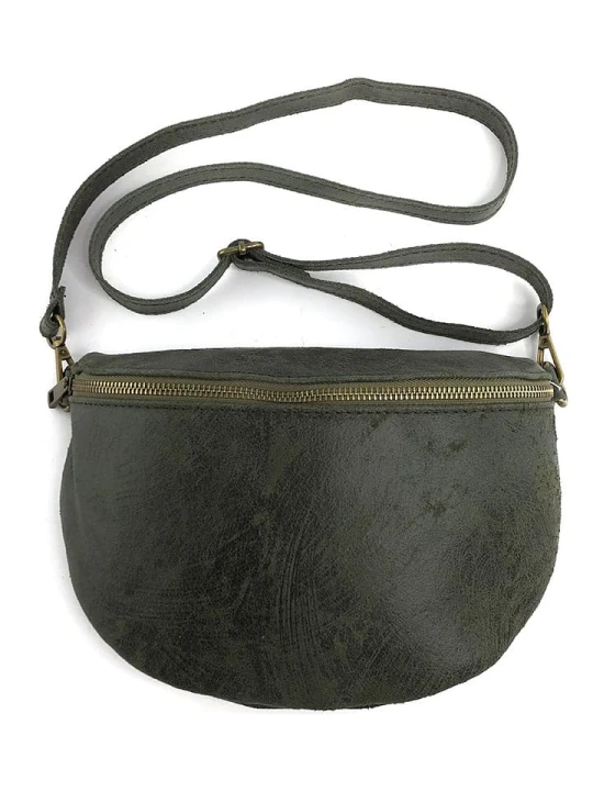 Zdjęcie produktu Marlon Skórzana saszetka w kolorze khaki - 25 x 19 x 7 cm rozmiar: onesize