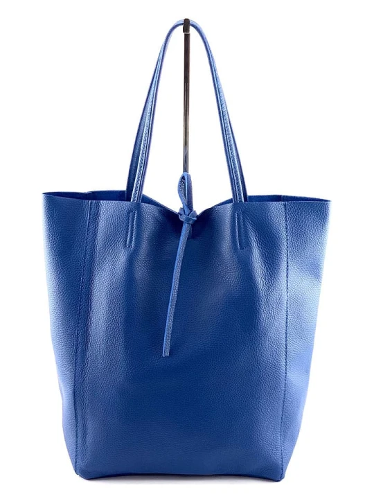 Zdjęcie produktu Marlon Skórzany shopper bag w kolorze niebieskim - 40 x 37 x 12 cm rozmiar: onesize