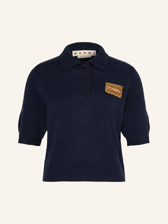 Zdjęcie produktu Marni Koszulka Polo Z Kaszmirowej Dzianiny blau GRANATOWY