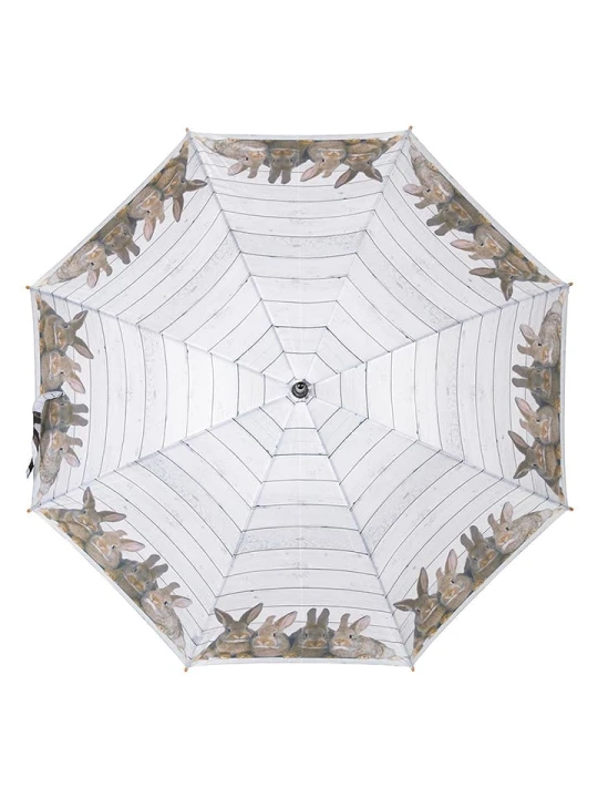 Zdjęcie produktu Mars & More Parasol "Rabbits" w kolorze biało-jasnobrązowym - Ø 105 cm rozmiar: onesize