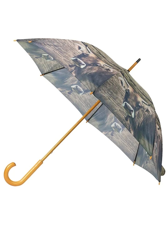 Zdjęcie produktu Mars & More Parasol "Swiss cow" w kolorze jasnobrązowym - Ø 105 cm rozmiar: onesize