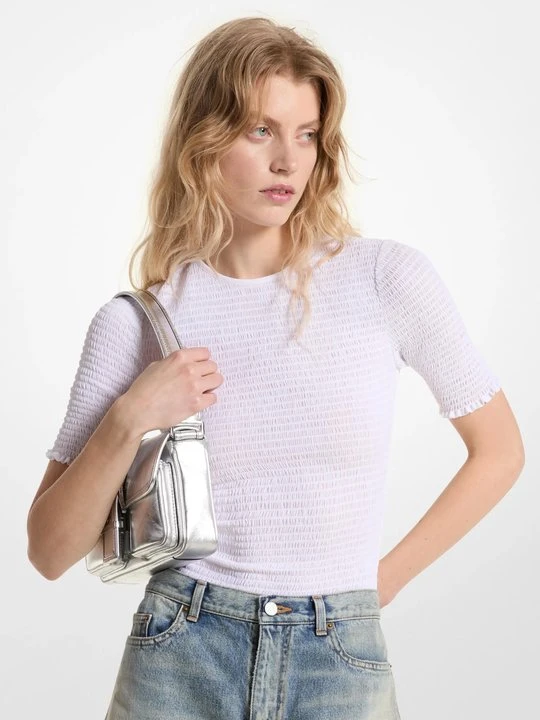 Zdjęcie produktu Marszczona koszula z żorżety Michael Kors BIAŁY (Biały)