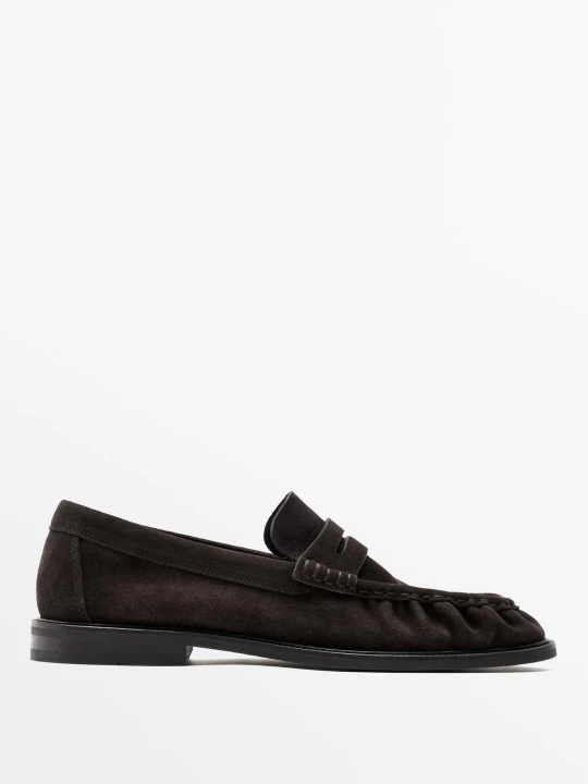 Zdjęcie produktu Marszczone Mokasyny Z Zamszu - Brązowy - Massimo Dutti - Male