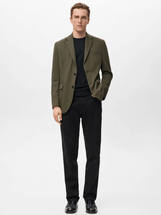 Zdjęcie produktu Marynarka bawełniana slim fit z teksturą khaki - Mężczyzna - - MANGO MAN