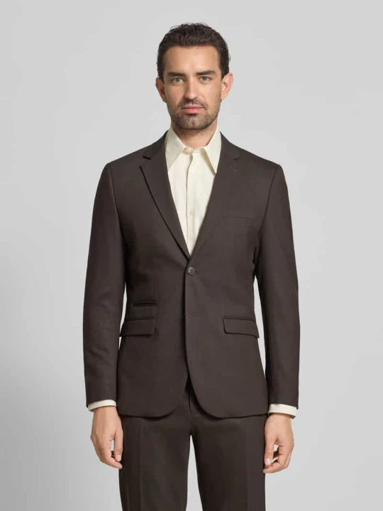 Zdjęcie produktu Marynarka do garnituru o kroju slim fit z dodatkiem wełny model ‘NEIL’ Selected Ciemnobrązowy