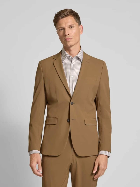 Zdjęcie produktu Marynarka do garnituru o kroju slim fit z dodatkiem wiskozy model ‘LIAM’ Selected Homme Koniakowy