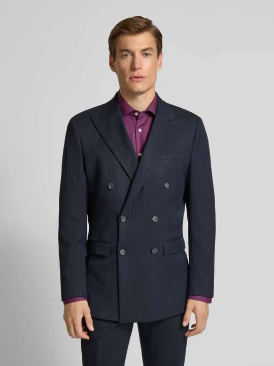 Zdjęcie produktu Marynarka do garnituru o kroju slim fit z dodatkiem wiskozy model ‘PETER’ Selected Granatowy