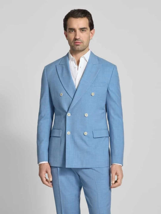 Zdjęcie produktu Marynarka garniturowa w kroju slim fit z kołnierzem z klapami MCNEAL Niebieski
