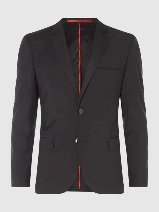 Zdjęcie produktu Marynarka do garnituru o kroju super slim fit z mieszanki żywej wełny model ‘ARTIM204X’ Hugo Czarny