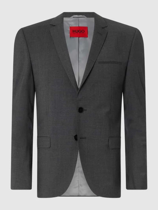 Zdjęcie produktu Marynarka do garnituru o kroju super slim fit z mieszanki żywej wełny model ‘ARTIM204X’ Hugo Antracytowy