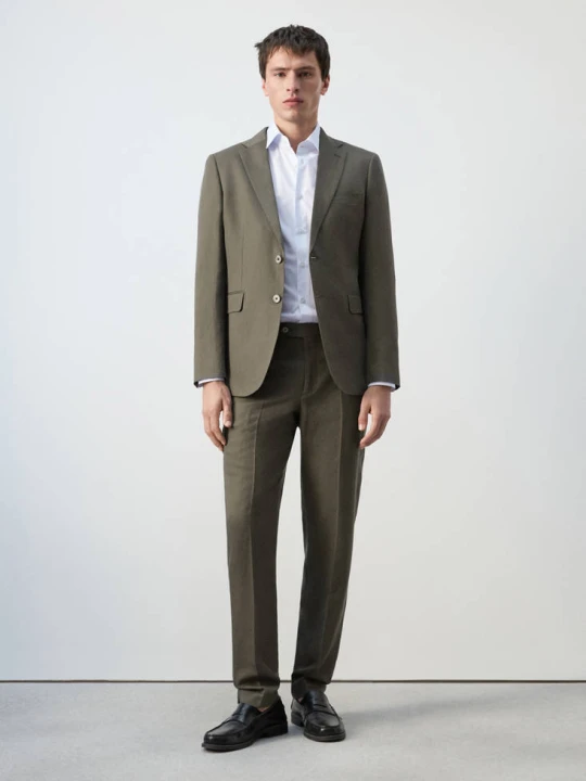 Zdjęcie produktu Marynarka garniturowa Amalfi slim fit khaki - Mężczyzna - MANGO MAN