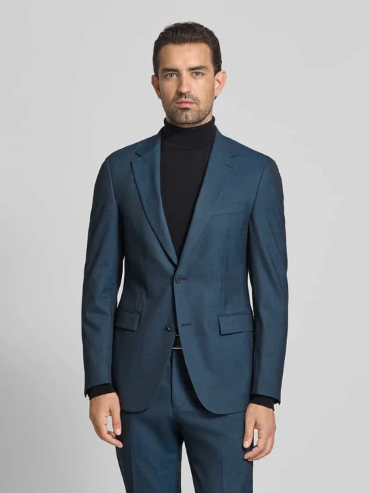 Zdjęcie produktu Marynarka garniturowa o kroju slim fit z dodatkiem wełny model „ALZER 3” Strellson Petrol