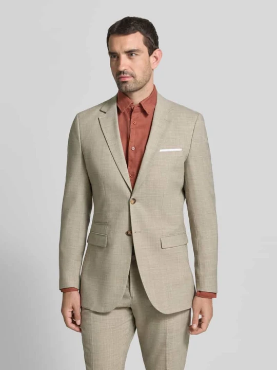 Zdjęcie produktu Marynarka garniturowa o kroju slim fit z dodatkiem wełny model ‘OASIS’ Selected Homme Piaskowy