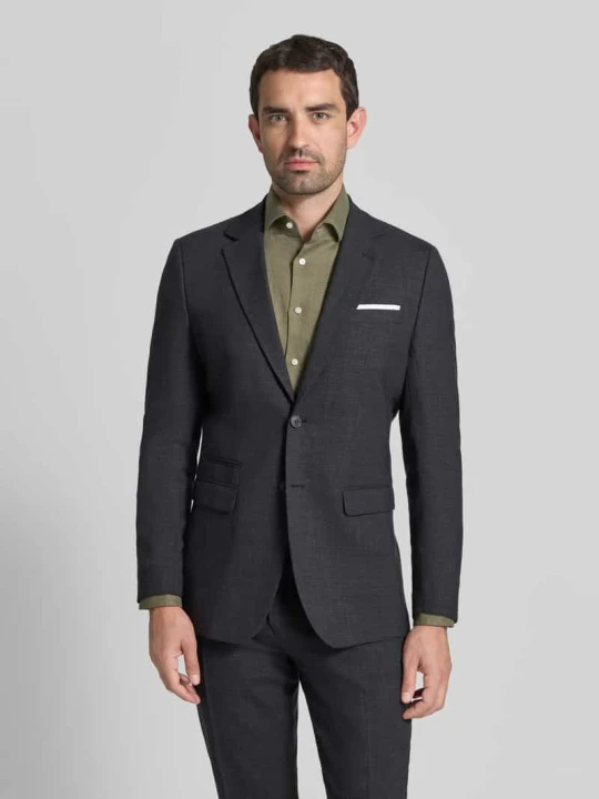 Zdjęcie produktu Marynarka garniturowa o kroju slim fit z dodatkiem wełny model ‘OASIS’ Selected Czarny