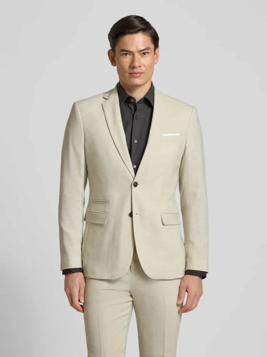Zdjęcie produktu Marynarka garniturowa o kroju slim fit z dodatkiem wełny model ‘OASIS’ Selected Złamany biały