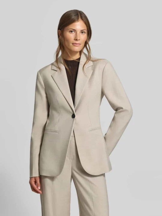 Zdjęcie produktu Marynarka garniturowa o kroju slim fit z dodatkiem wiskozy MYON Piaskowy melanż