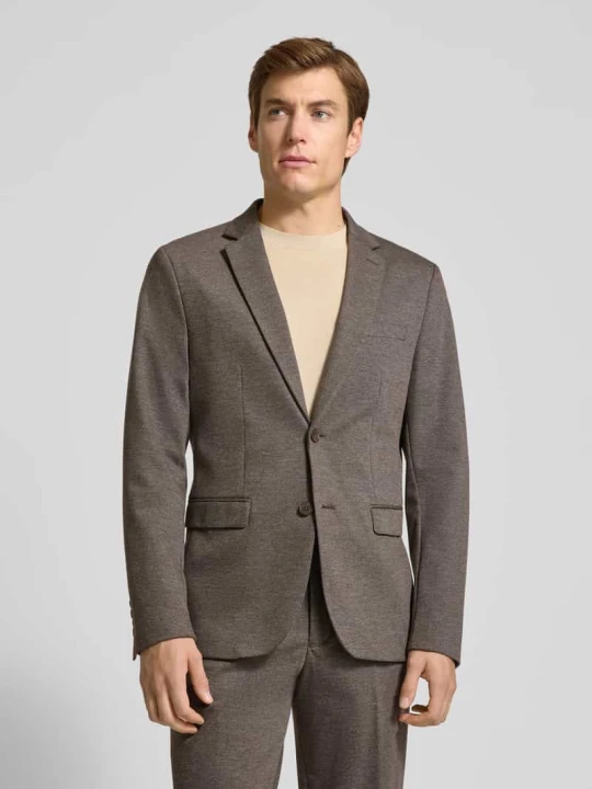 Zdjęcie produktu Marynarka garniturowa o kroju slim fit z dodatkiem wiskozy Selected Jasnobrązowy