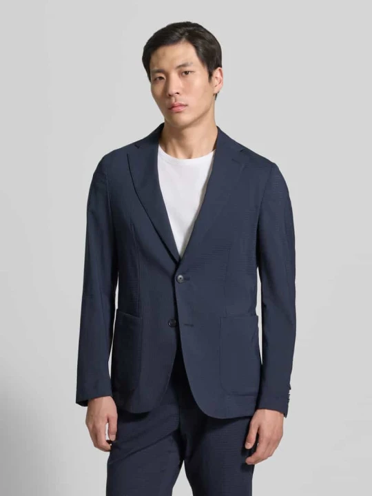 Zdjęcie produktu Marynarka garniturowa o kroju slim fit z mieszanki wełny model 'P-HANRY-WG-PK' Boss Granatowy
