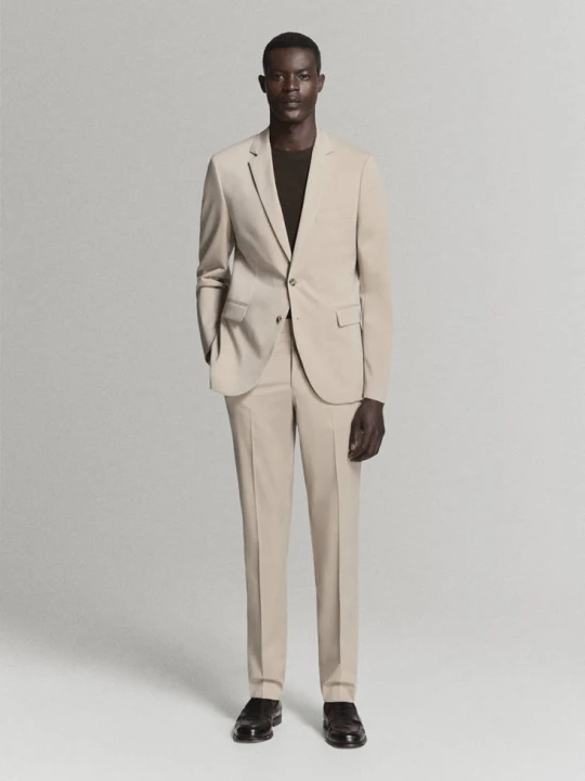 Zdjęcie produktu Marynarka garniturowa París super slim fit beżowy - Mężczyzna - MANGO MAN
