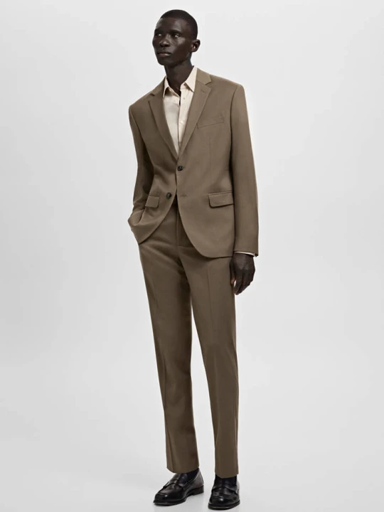 Zdjęcie produktu Marynarka garniturowa París super slim fit brązowy - Mężczyzna - MANGO MAN