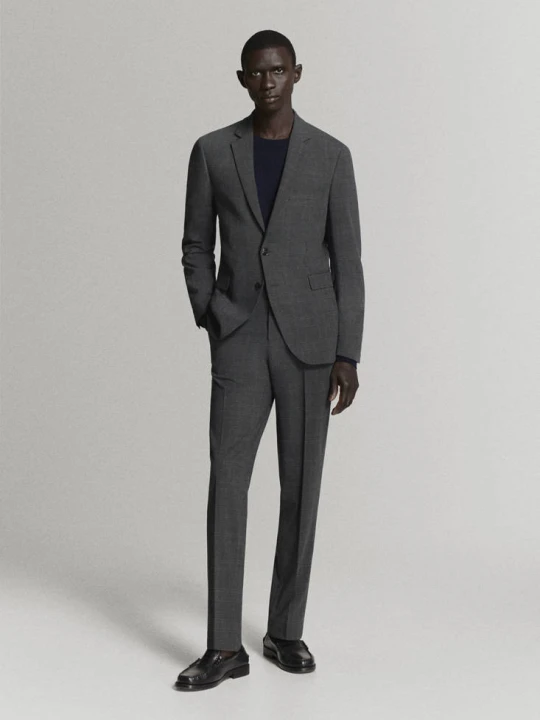 Zdjęcie produktu Marynarka garniturowa París super slim fit ciemnoszary - Mężczyzna - MANGO MAN