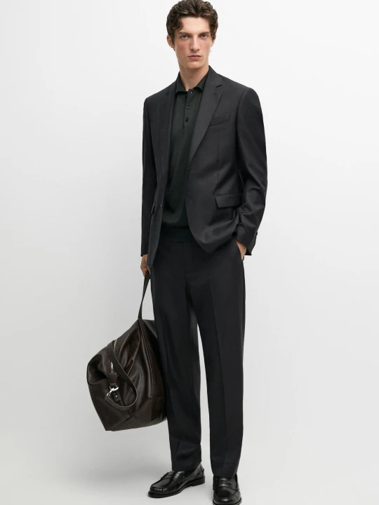 Zdjęcie produktu Marynarka Garniturowa Ze 100% Wełny - Brudnoszary - Massimo Dutti - Male