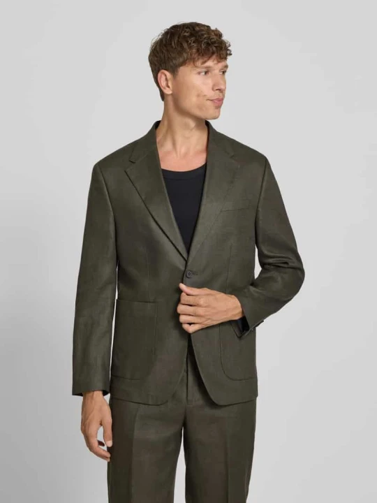 Zdjęcie produktu Marynarka krój regular fit z czystego lnu model 'BAILEY' Selected Ciemnozielony