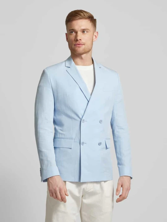 Zdjęcie produktu Marynarka lniana o kroju slim fit w jednolitym kolorze Calvin Klein