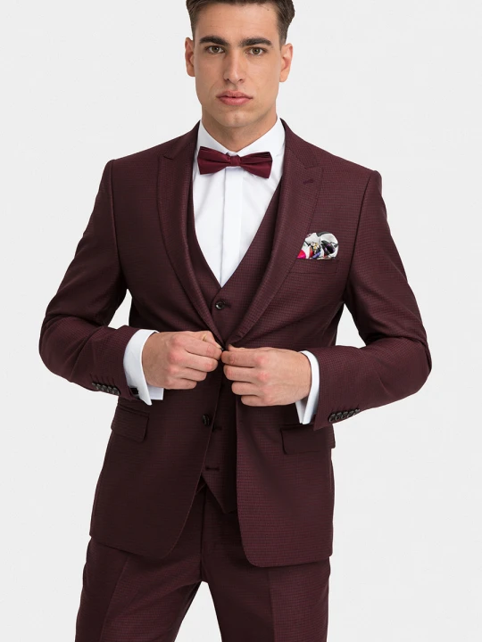Zdjęcie produktu Marynarka LUKE 05034C55TSA Giacomo Conti bordowy