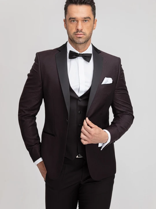 Zdjęcie produktu Marynarka MAURIZIO slim 03010A55DSA Giacomo Conti bordowy
