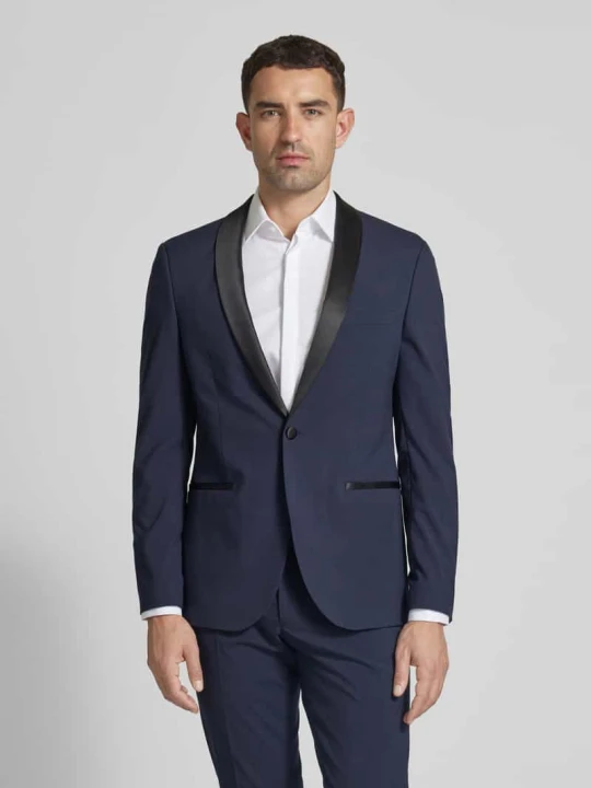 Zdjęcie produktu Marynarka smokingowa o kroju slim fit z kołnierzem z połami MCNEAL Granatowy
