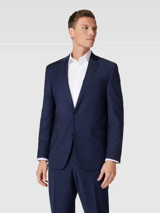 Zdjęcie produktu Marynarka na 2 guziki męska JOOP! Collection; Mieszanka materiałów z dodatkiem żywej wełny; Krój slim fit; Model ‘Ted’; Jednolity kolor; Fakturowany wzór; Kołnierz z Carl Gross