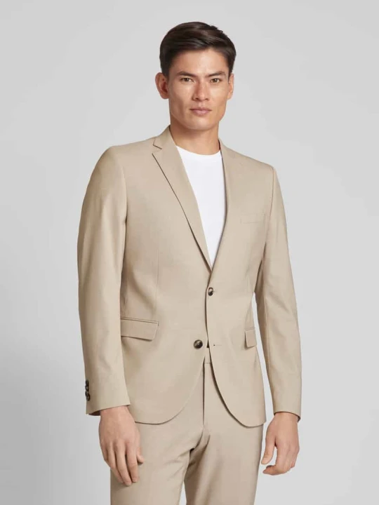 Zdjęcie produktu Marynarka na 2 guziki o kroju slim fit z dodatkiem wiskozy s.Oliver Beżowy