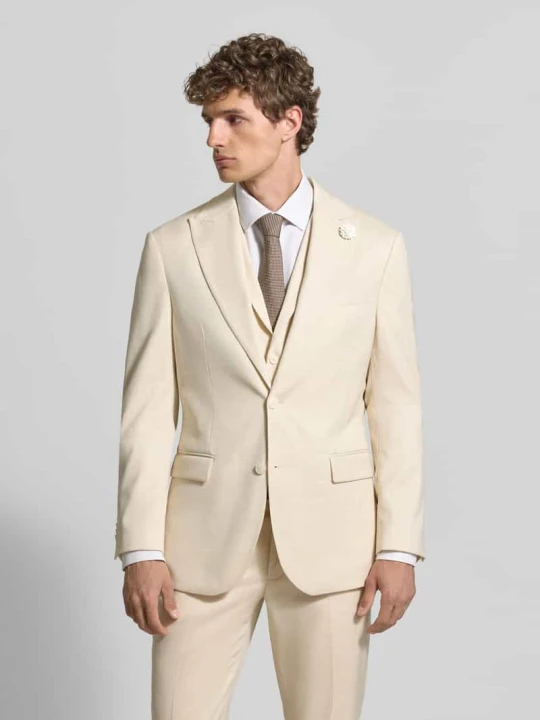 Zdjęcie produktu marynarka na 2 guziki o kroju slim fit z domieszką lnu MCNEAL Beżowy