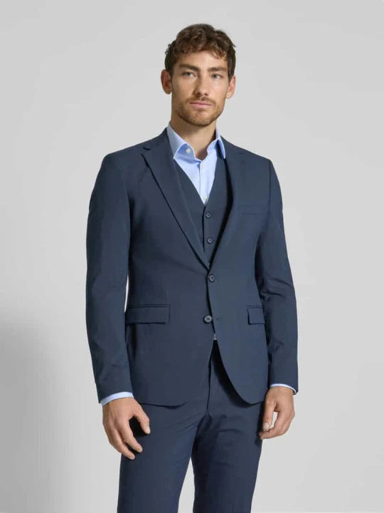 Zdjęcie produktu Marynarka na 2 guziki o kroju slim fit z kieszenią z patką MCNEAL Granatowy