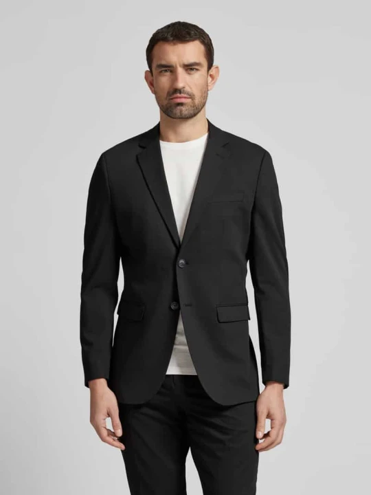 Zdjęcie produktu Marynarka o kroju slim fit z dodatkiem wiskozy model 'LIAM' Selected Czarny
