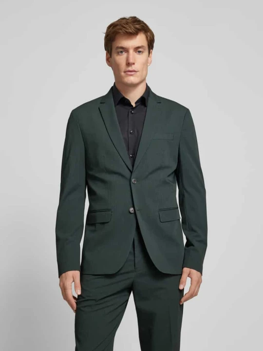 Zdjęcie produktu Marynarka o kroju slim fit z dodatkiem wiskozy model 'LIAM' Selected Ciemnozielony